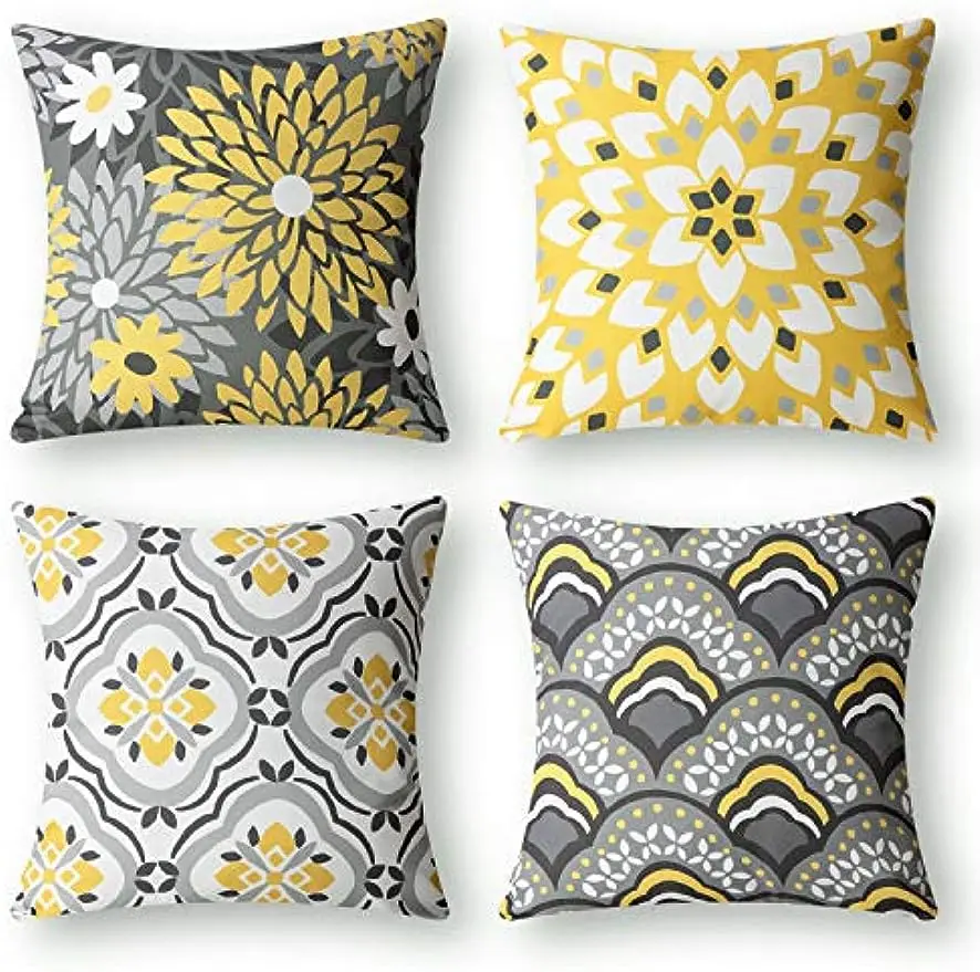 New Life Collection Dahlia and oriental printed decorative pillowcase cushion cover 45 x 45 cm