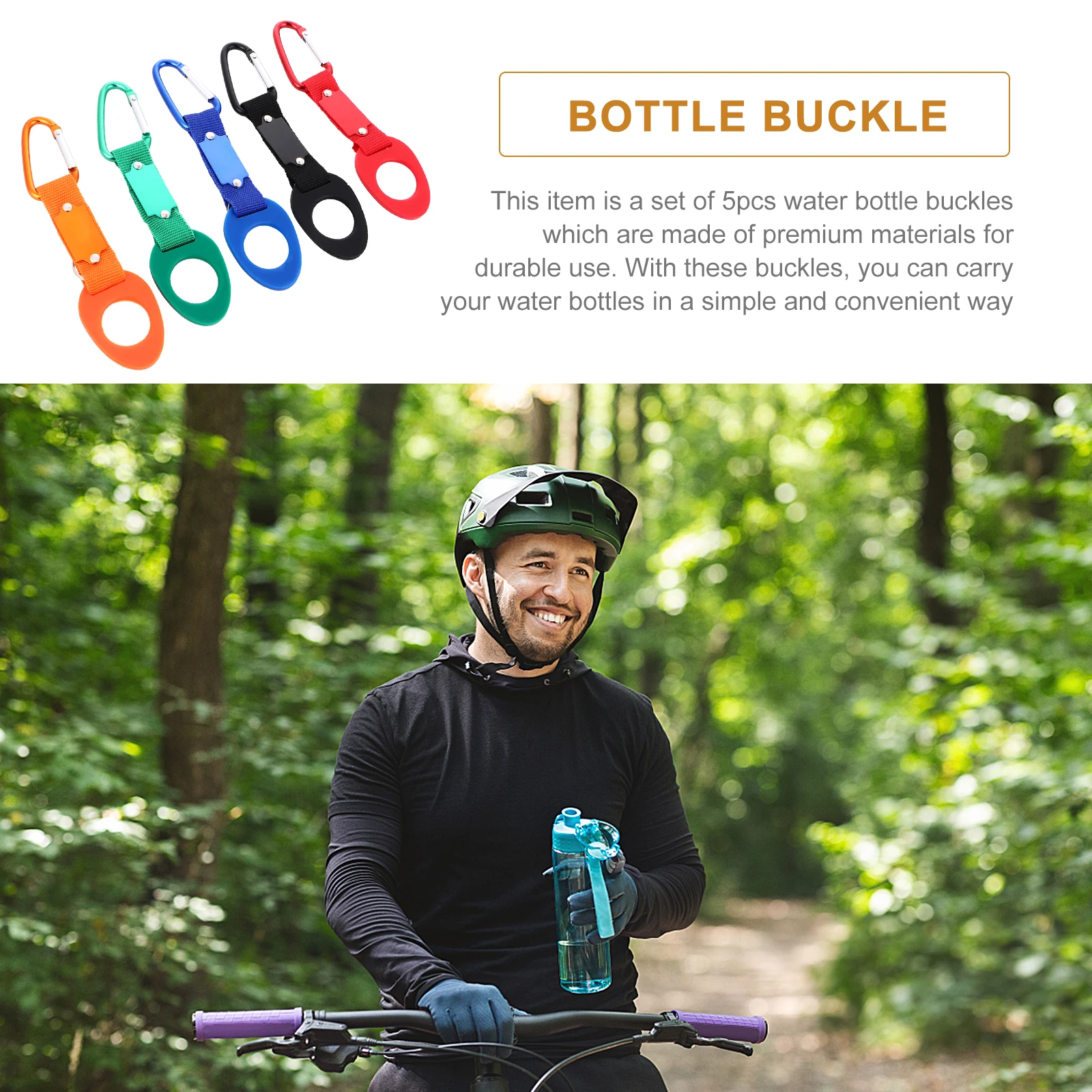 5 قطعة زجاجة ماء مشبك غلاية كليب حقيبة ظهر معدنية سيليكون هوك السفر في الهواء الطلق كبير الرقبة الزجاج البلاستيك يدوي