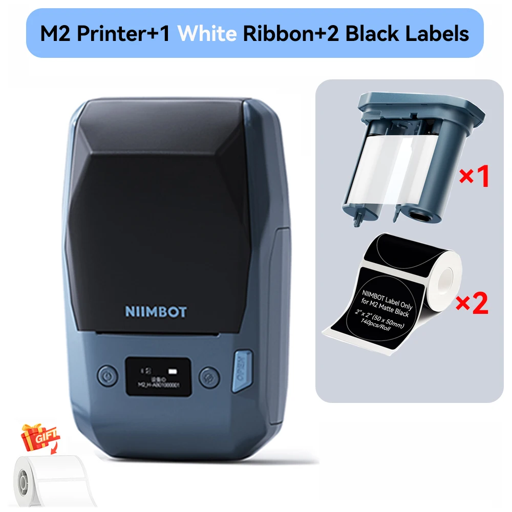 Niimbot M2 thermische overdracht labelprinter gouden/wit lint en zwarte zelfklevende wijnfles DIY-labels voor thuisbedrijven