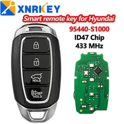 XRNKEY Aftermarket 4 przycisk inteligentnego klucza dla Hyundai Kona 2020 oryginalna zdalna częstotliwość 433MHz ID47Chip numer części 95440-S1000