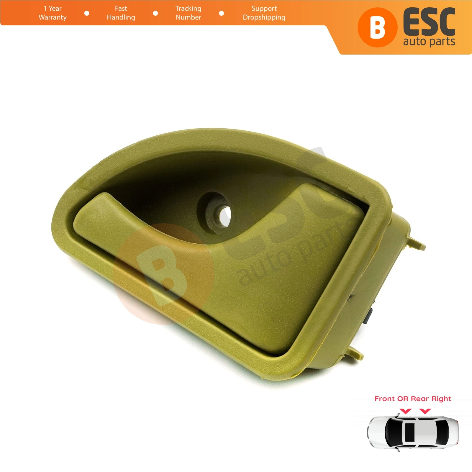 

ESC EDP931 Interior Door Handle 7700309314 Front or Rear Right Doors For Renault Kangoo 1997-2007, Renault Twingo 1993-2007