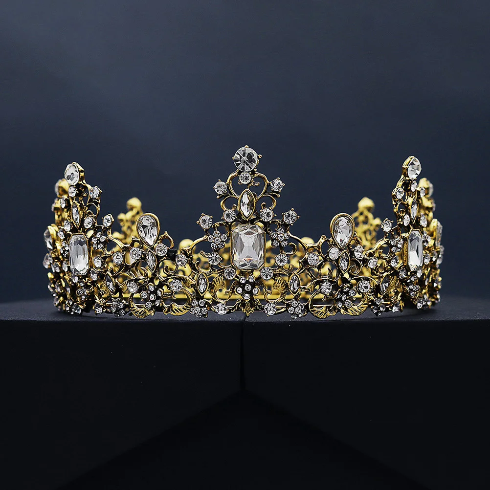 

1Pcs Crown Headband Vintage Baroque Design Rhinestones Elegant Lightweight Women Headdress for Wedding Birthday Mothers Day