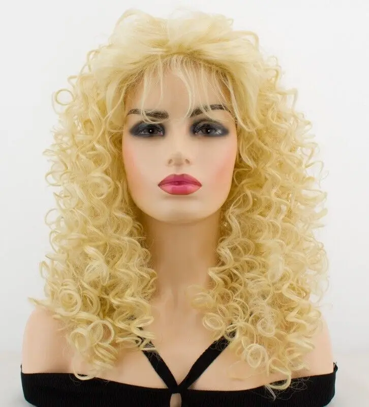 

Ladies Blonde Long Curly Wigs Women Natural Wavy Synthetic Hair Full Wig New