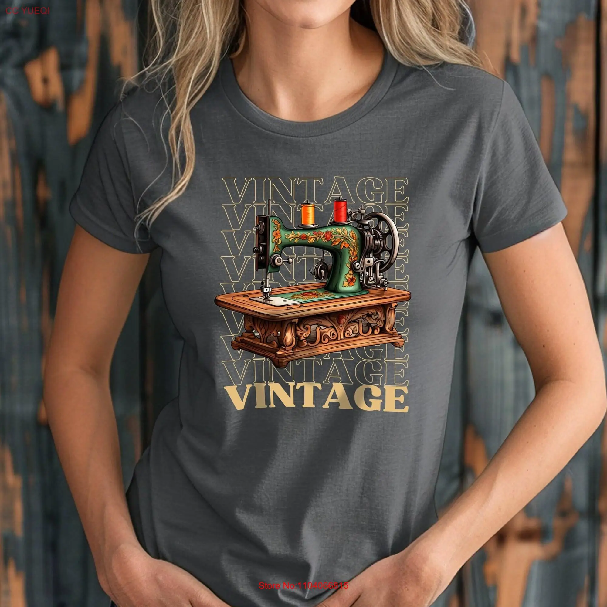 Vintage Sewing T Shirt machine gift for her Mother's Day Antique vibes Cottagecore style Softstyle long or short sleeves