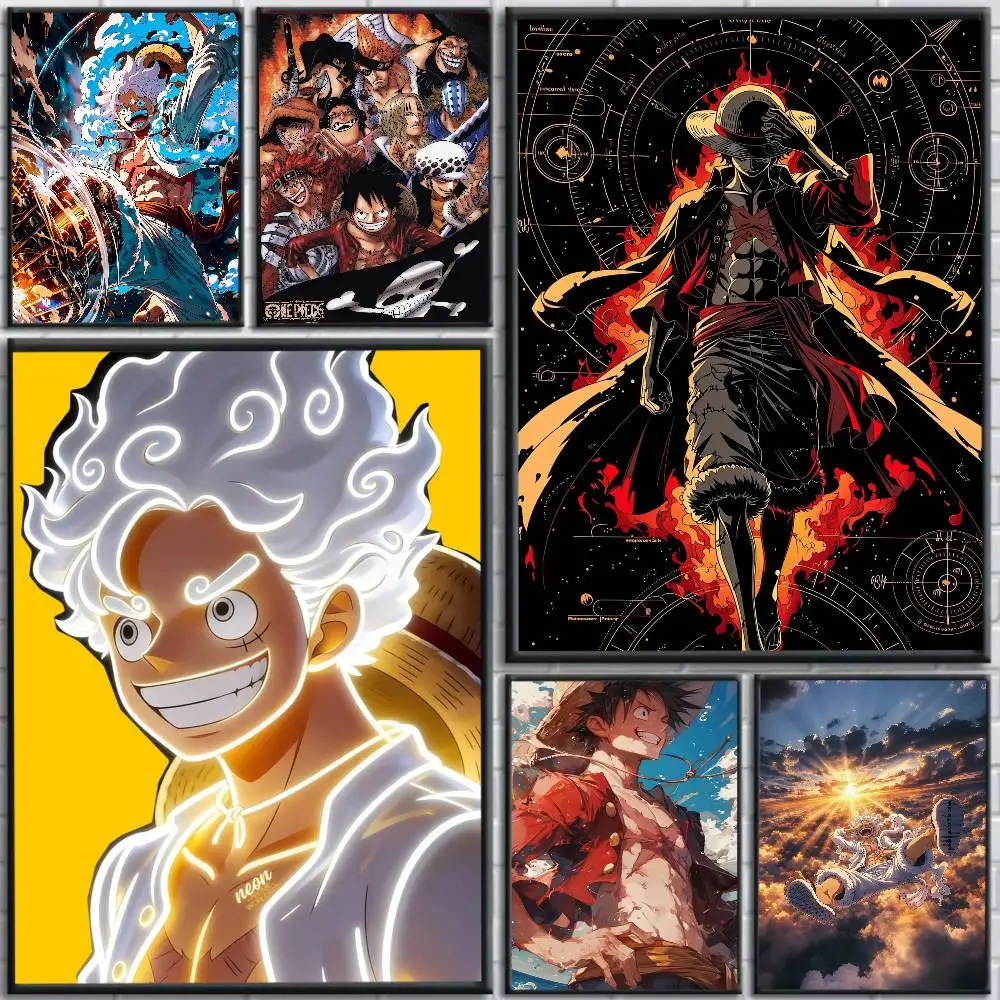 One Piece Luffy Anime Poster Monkey D Luffy HD Canvas Wall Art Waterproof Print For Bedroom Living Room Decor Gift