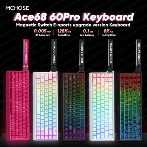Mchose Ace68 Ace 60 Pro Ace 68 Ace60 Pro teclado magnético para juegos con cable disparo rápido 0,005mm 8K retorno 0,1 ms teclado para jugadores