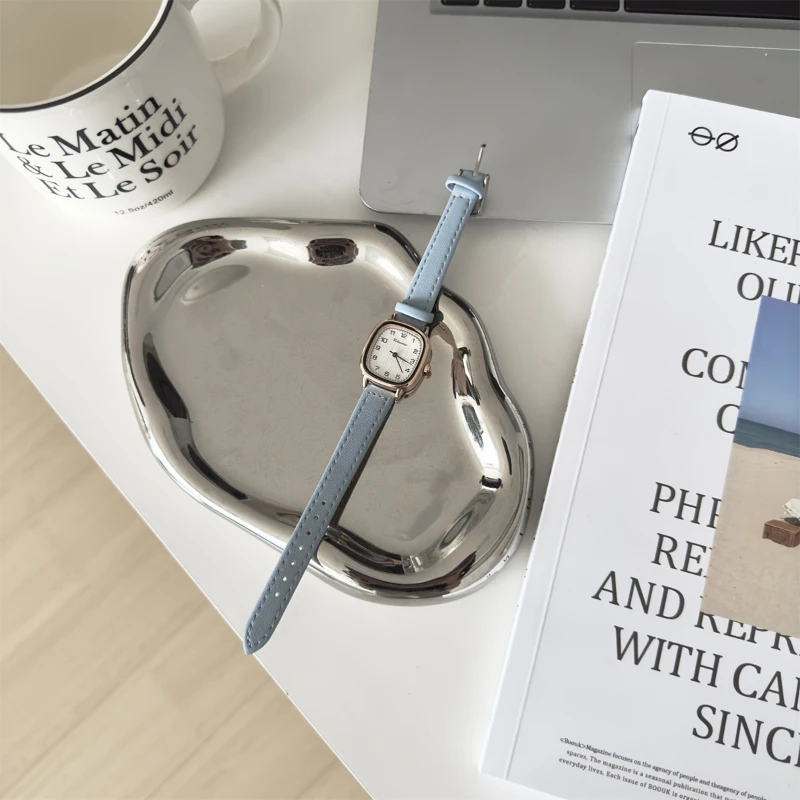 여성용 고급 방수 시계, 심플한 기질 작은 다이얼, 절묘한 쿼츠, 우아한 여성용 시계, 틈새, 고품질, 신상
