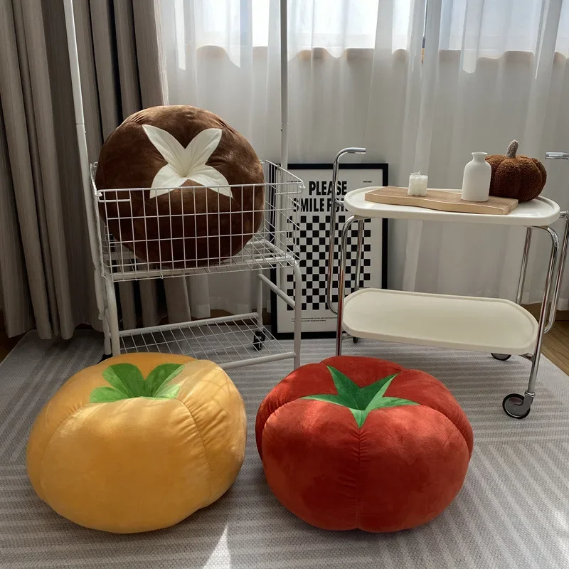 Round Tomato Tomato Throw Pillow Bay Window Tatami Floor Thickened Pad Fart Vegetable Mushroom Persimmon Futon Cushion