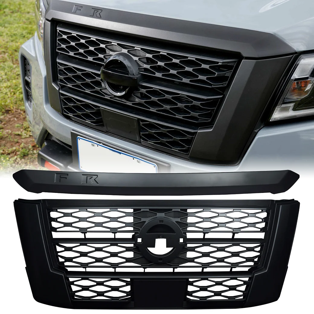 2021 Frontier Navara Front Bumper Grills Fit For Navara Frontier Np300 2021 2022 2023 Abs Racing Rador Mesh Grille Grill Covers