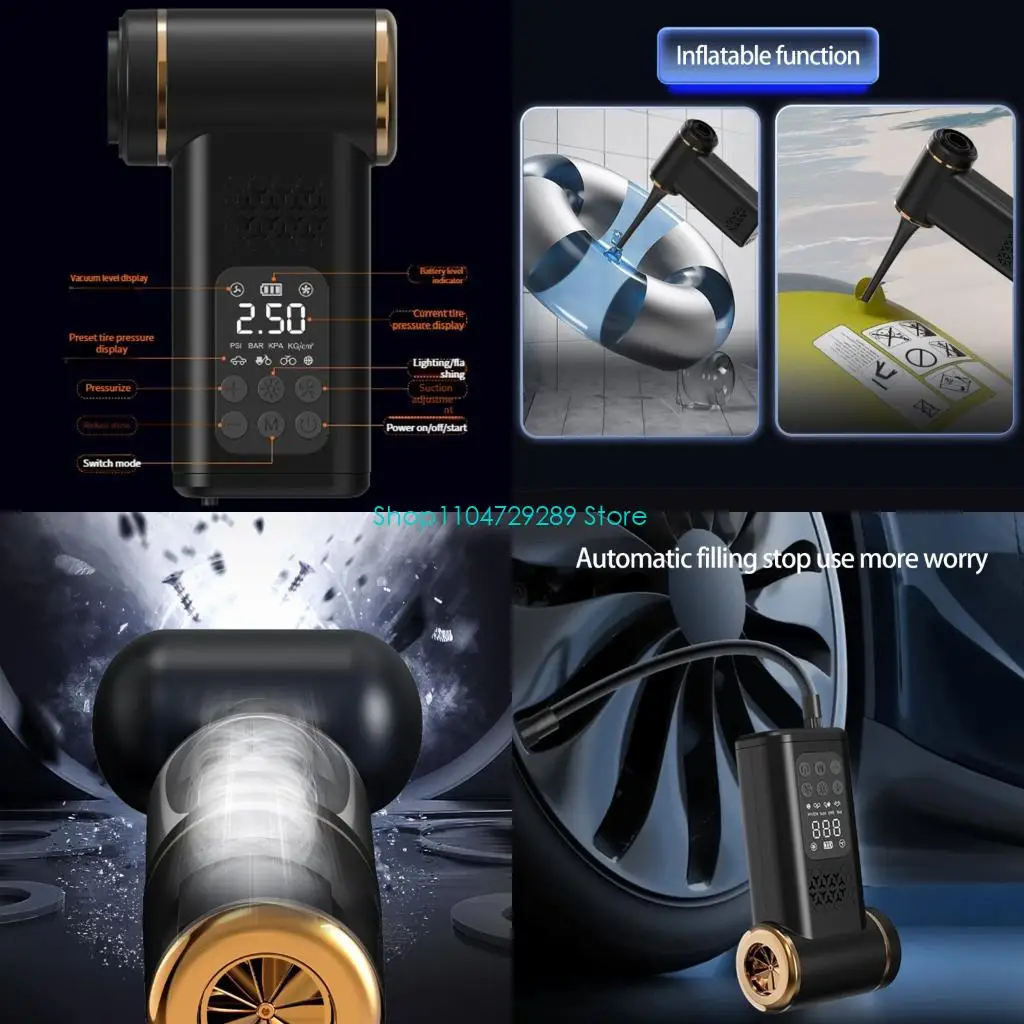 

D8KE цифровой насос для накачивания шин автомобильный вакуумный портативный дизайн из АБС-пластика для экстренных случаев