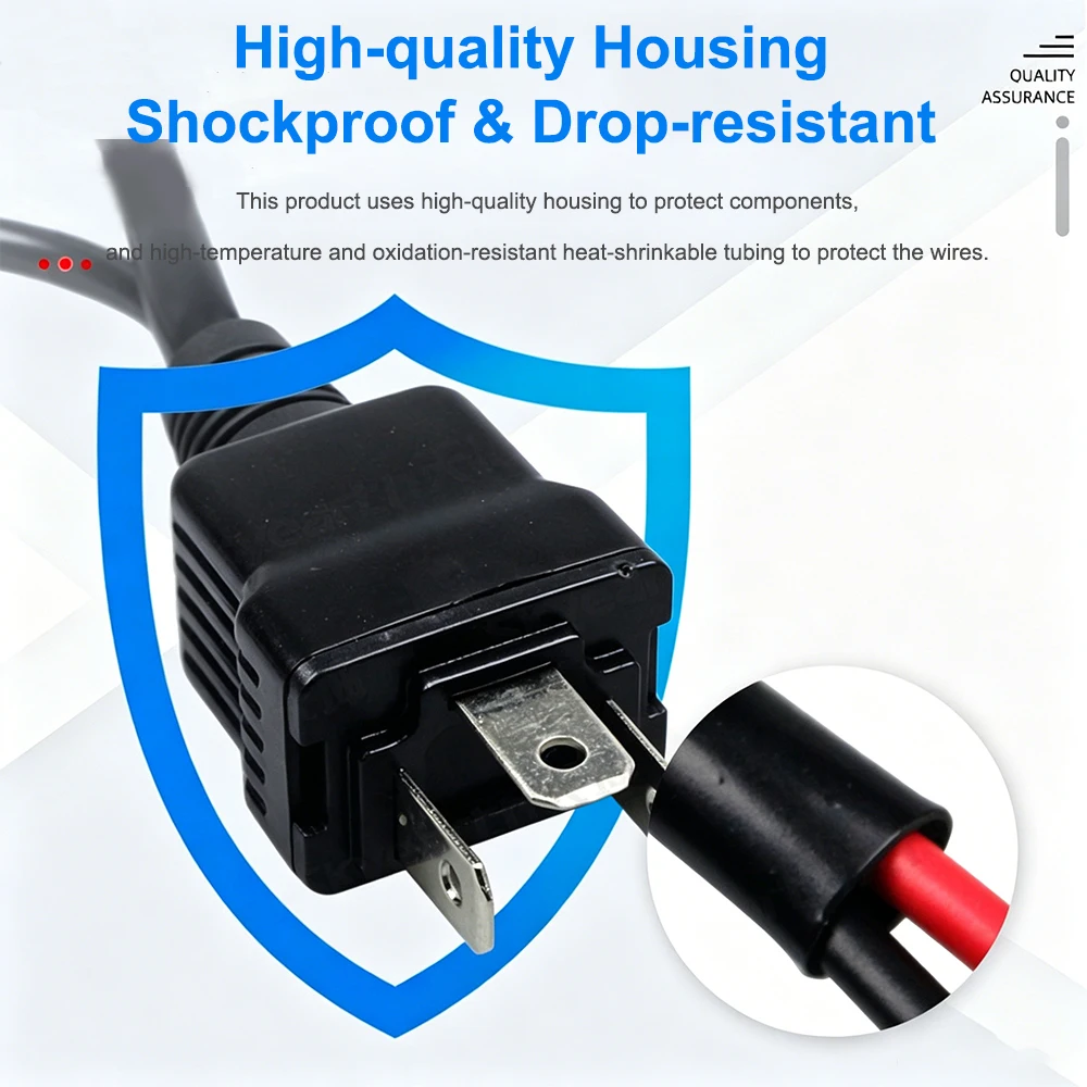H4 9003 LED Relay Cable Adapter Bi LED Headlights Controller Wiring Lighting System H4 Socket Cable Wiring Bi Projector Lens