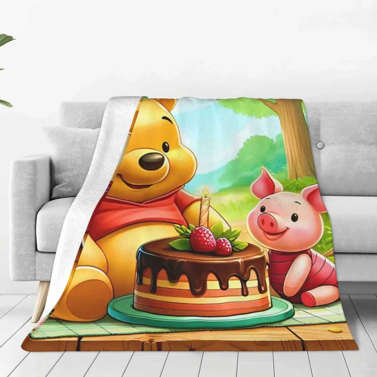 Winnie Pooh Bear Cartoon Blanket Quality Warm Bedding Throws Autumn Airplane Travel Outdoor Novelty Bedspread