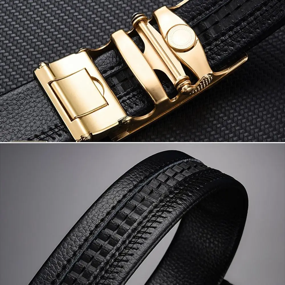เข็มขัดหนังดีไซน์เหมาะสำหรับธุรกิจหรูหราวินเทจสายรัดเอวผู้ชายสายรัดข้อมือโลหะ