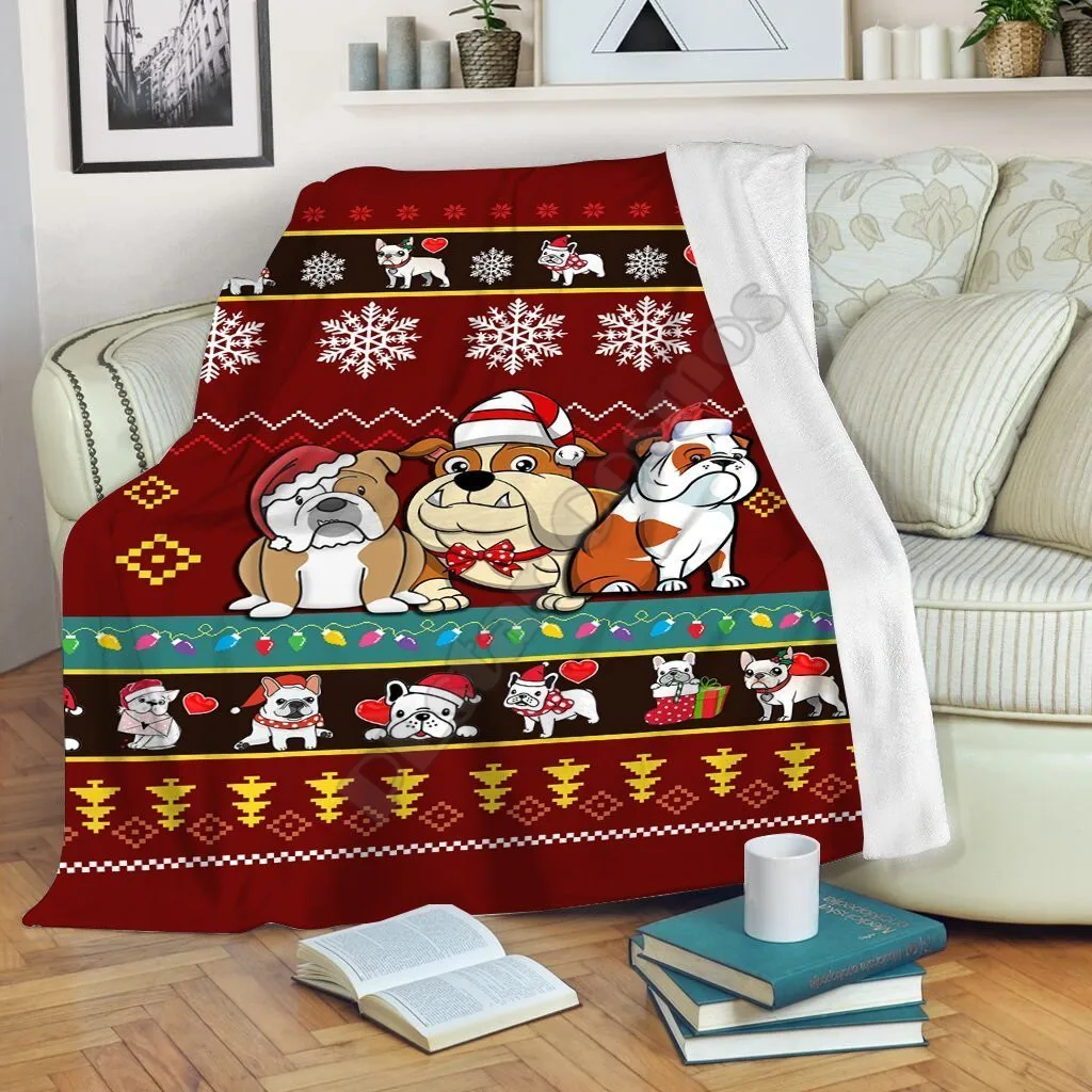 

Bulldog Funny Cute Ugly Christmas Soft Throw Fleece Blanket Kids Adult Soft Bed Cover Sheet Plush Blanket Multipurpose Blanket