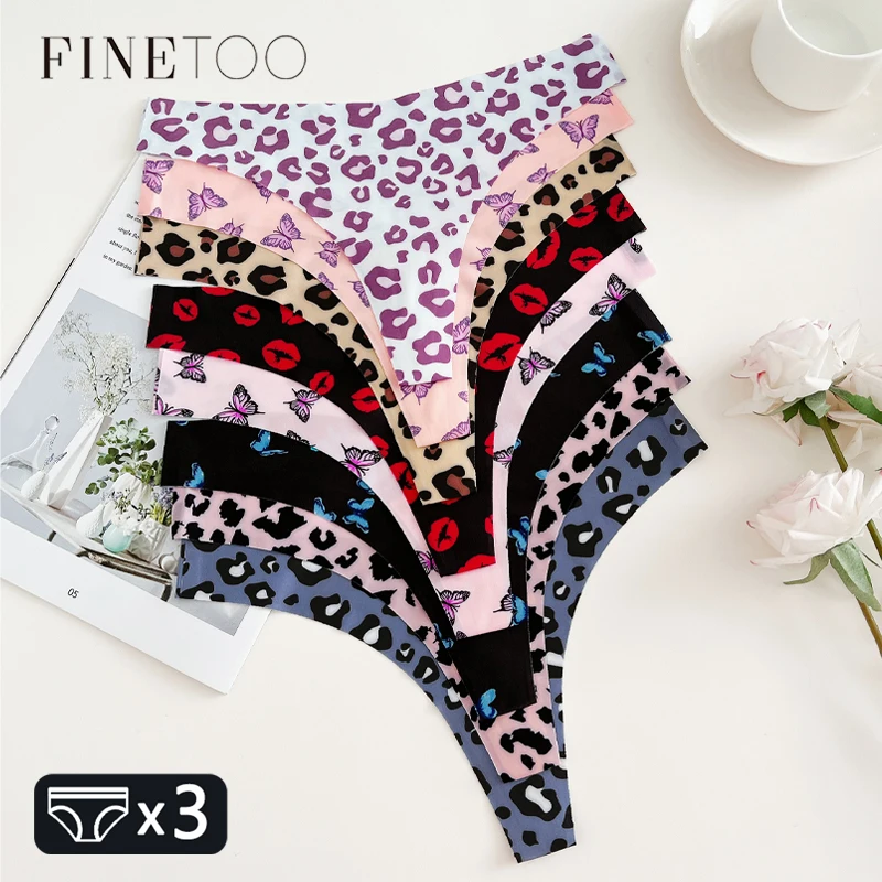

3Pcs Ice Silk Seamless Thongs Women's Sexy Graphic Print Panties Low Waist Leopard G Strings Stretch Breathable Soft Lingerie