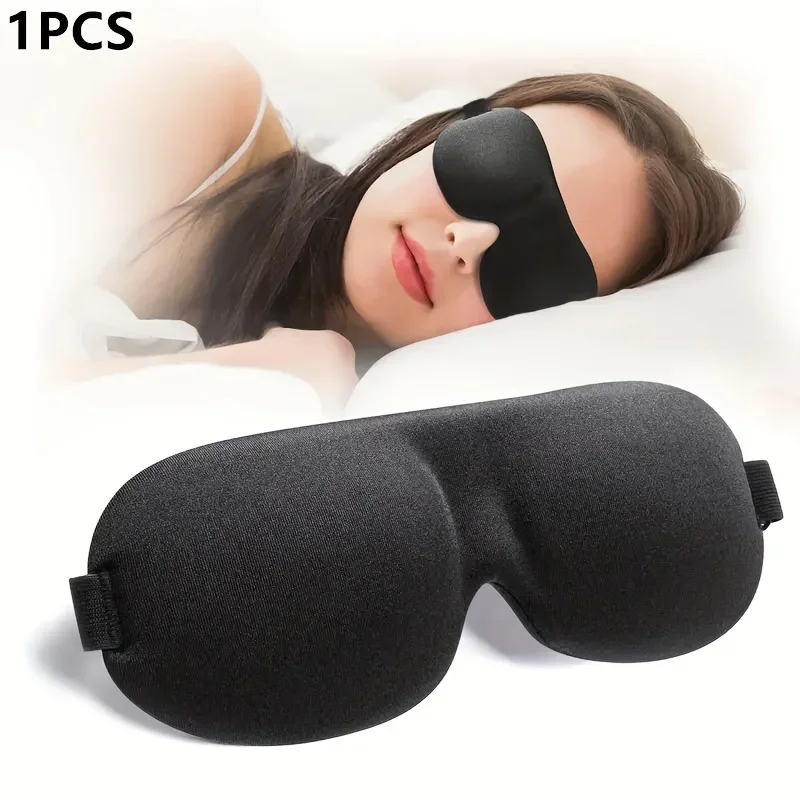 Ultra-Soft Contoured Sleep Mask for 100% Light Blocking – Adjustable Strap, Breathable & Lightweight Ergonomic Eye Cover