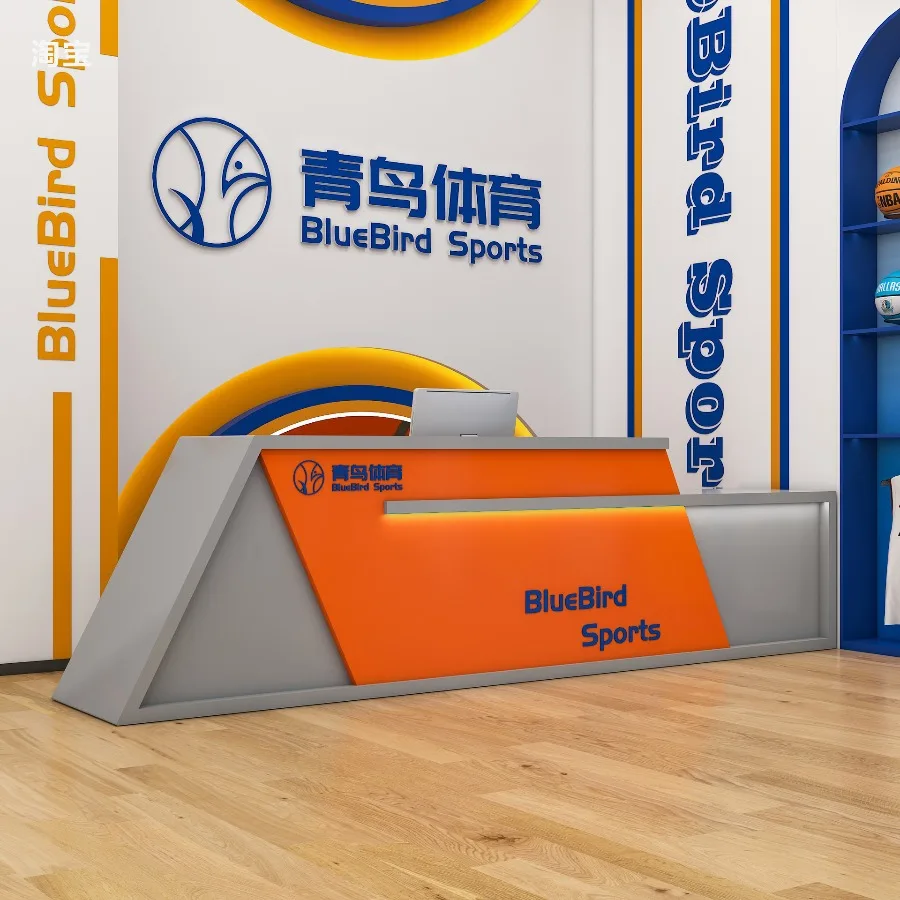 Badminton Court Reception Desk Modern Basketball Court Reception Desk Load-bearing Luxury Office Furniture Mesa De Recepção LJ40