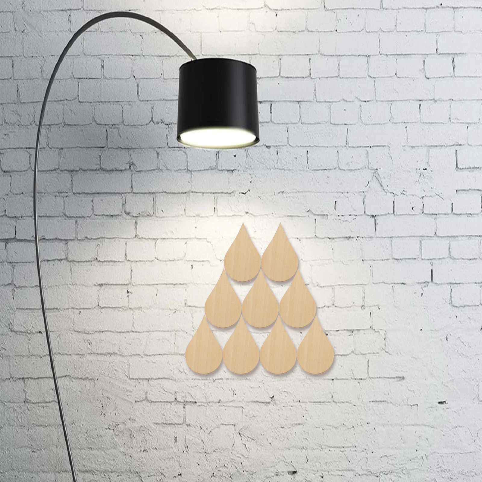 

20Pcs Water Drop Wood Piece -Friendly DIY Craft Decoration 50mm Handmade Clips for Scrap Booking Photo Props Home