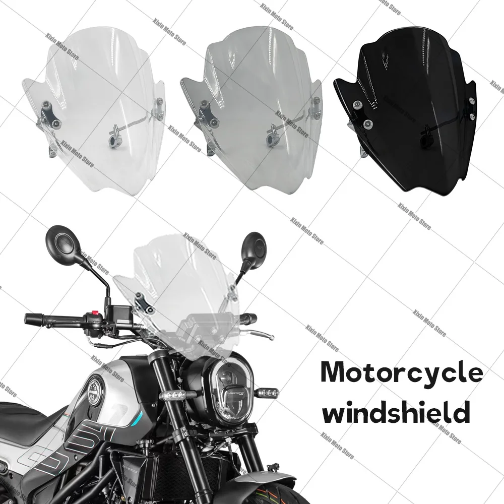 FOR LEONCINO 250 LEONCINO 500 LEONCINO 800 2016-2022 new Adjustable Windshield Universal Motorcycle Windscreen Deflector