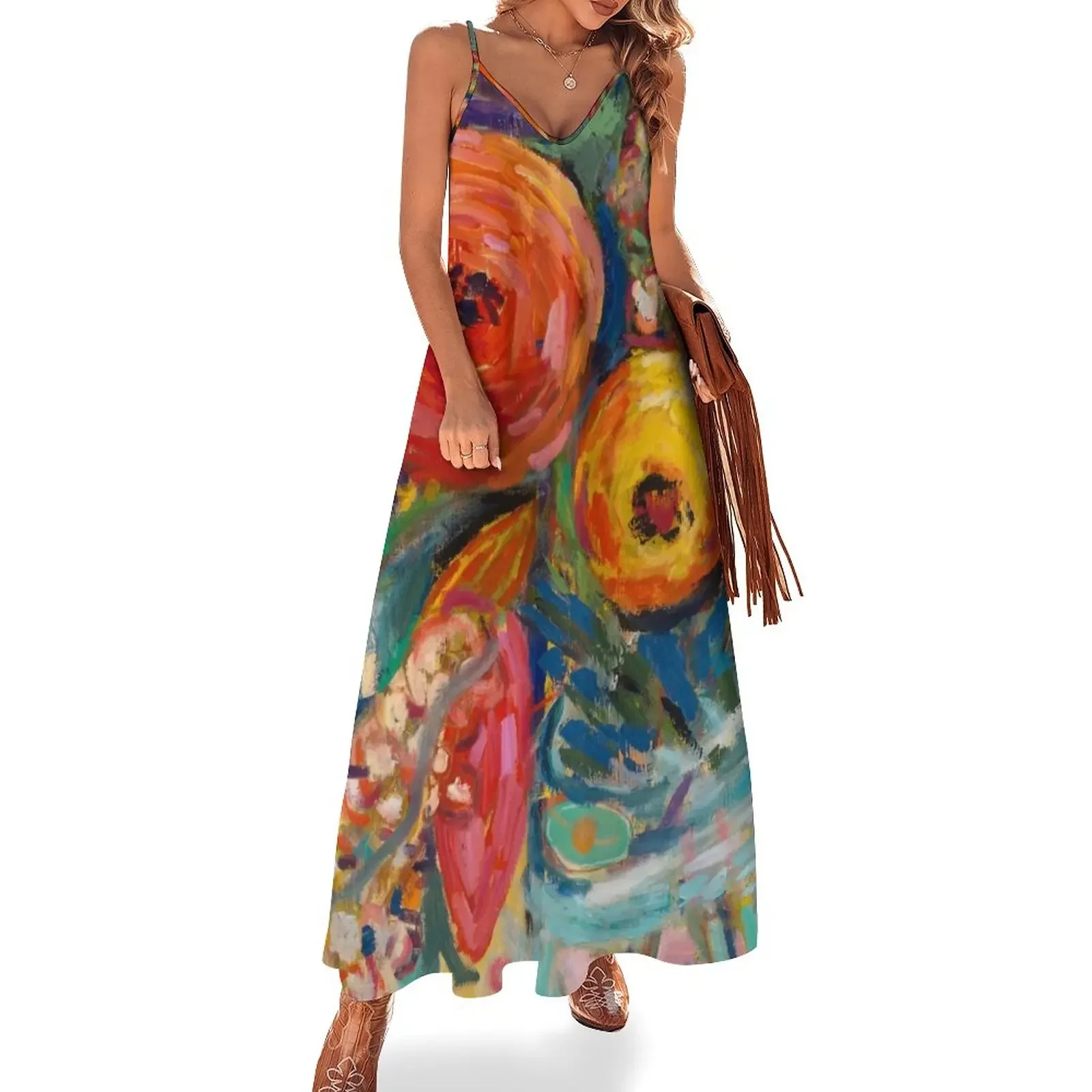 

Symphony of Flowers Sleeveless Dress evening dress ladies Women's summer suit Summer women's clothing