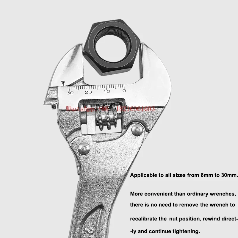 2026GOOD Home Repair Multifunctional Tool Ratchet Adjustable Wrench 8 Inch 10 Inch Snap Nut Key Large Opening Wrench