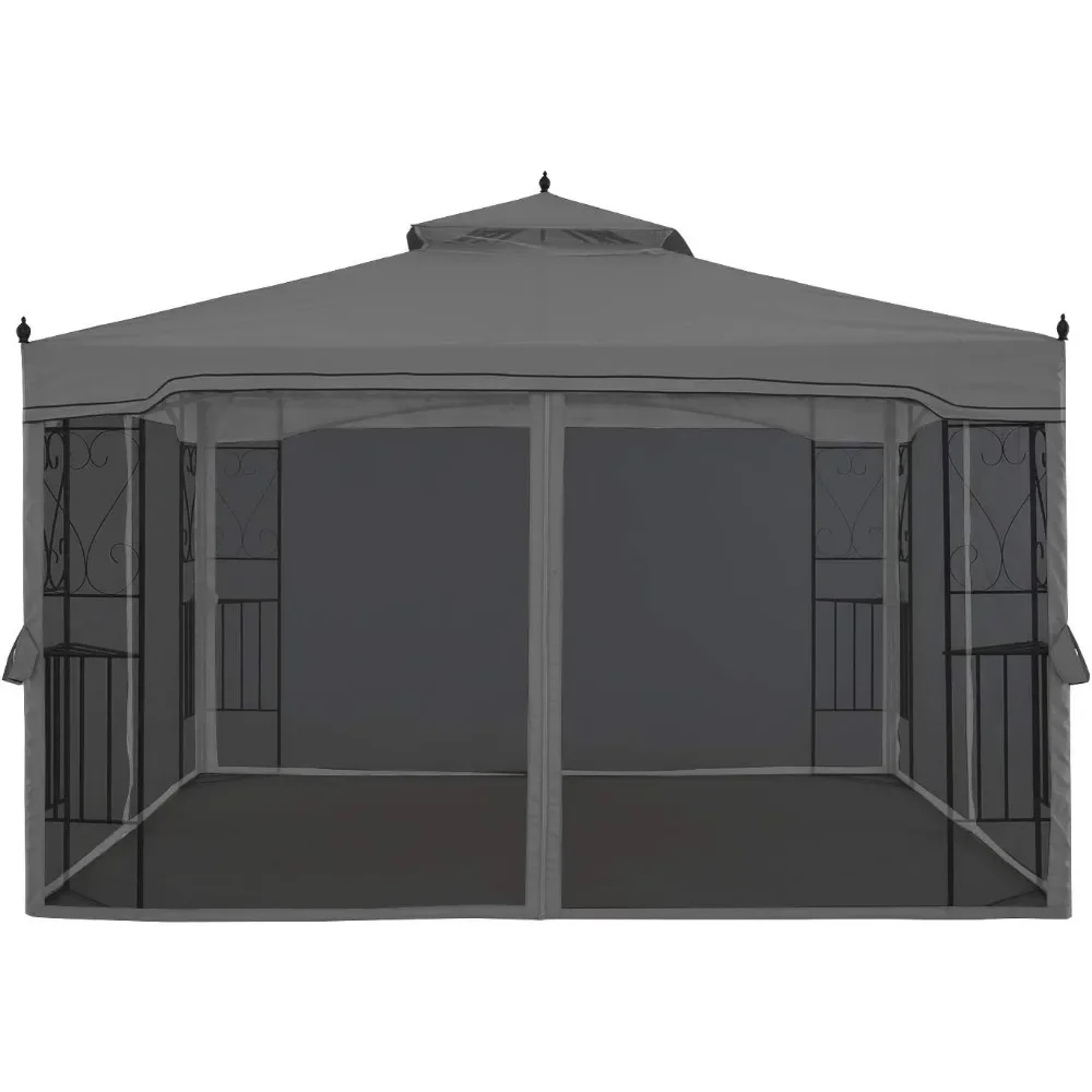 

Garden Shade Mesh for Outdoor Garden Shed 10x12 Patio Gazebo With Netting Screen Walls for Lawn Camping Backyard and Deck Gray