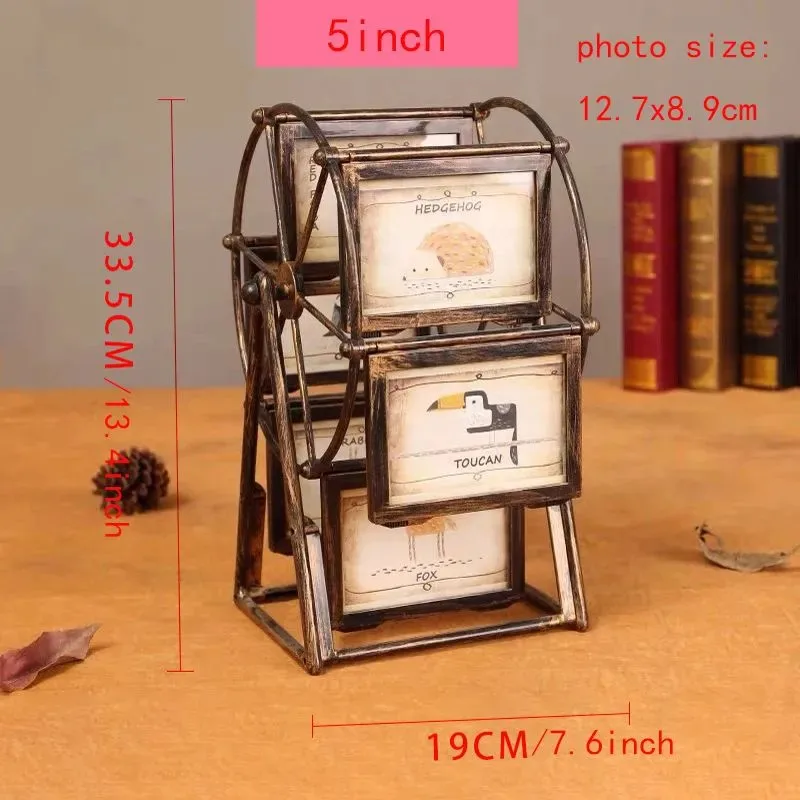 4/5 Inch Plastic Ferris Wheel Style Windmill Wedding Children's Photo Frame Creative Home Decor Combination Photo Frame ZI386