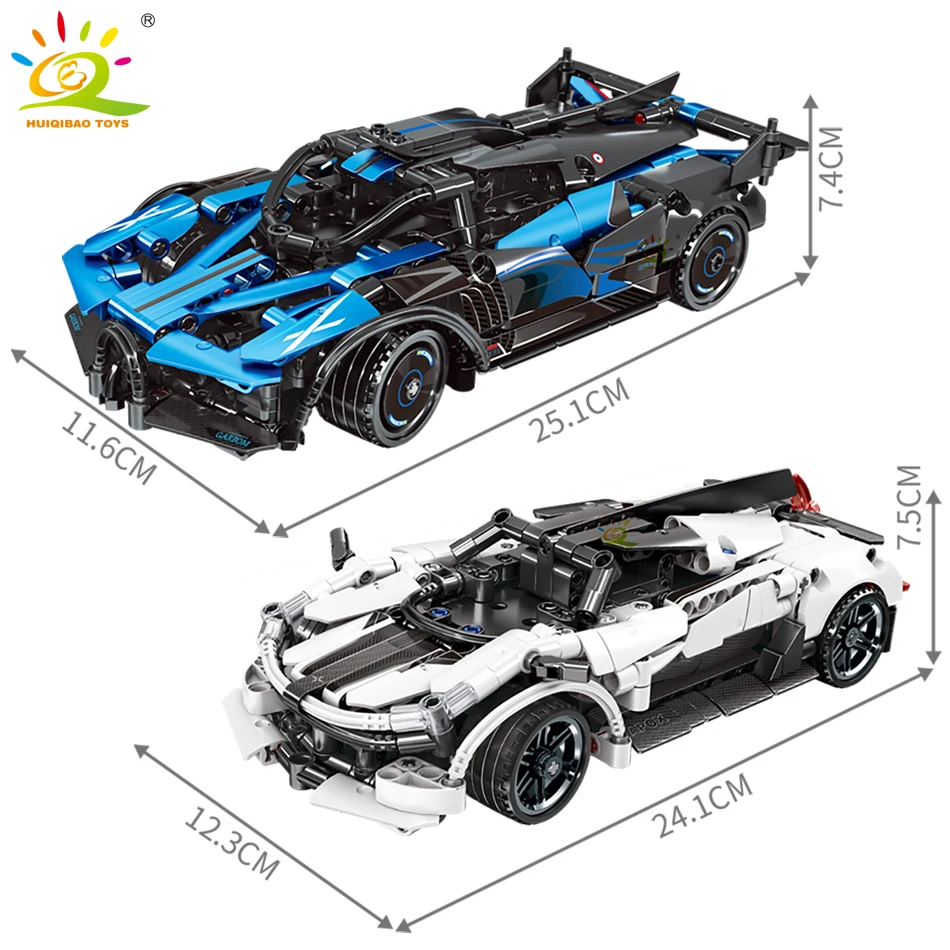 HUIQIBAO RC Technical Super Racing Car Model Building Block Autocar MOC Remote Control Vehicle Brick Children Construction Toy