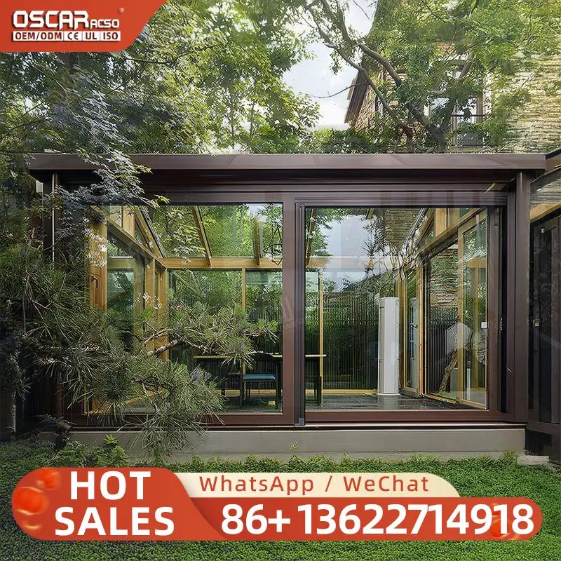 Modern Free Standing Glass Sun Room Heavy Duty Conservatory for Garden Patio Balcony sunroom