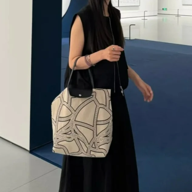 

Cotton Linen Patchwork Shoulder Tote Bag Retro Large Capacity Canvas Crossbody Bags 2025 New