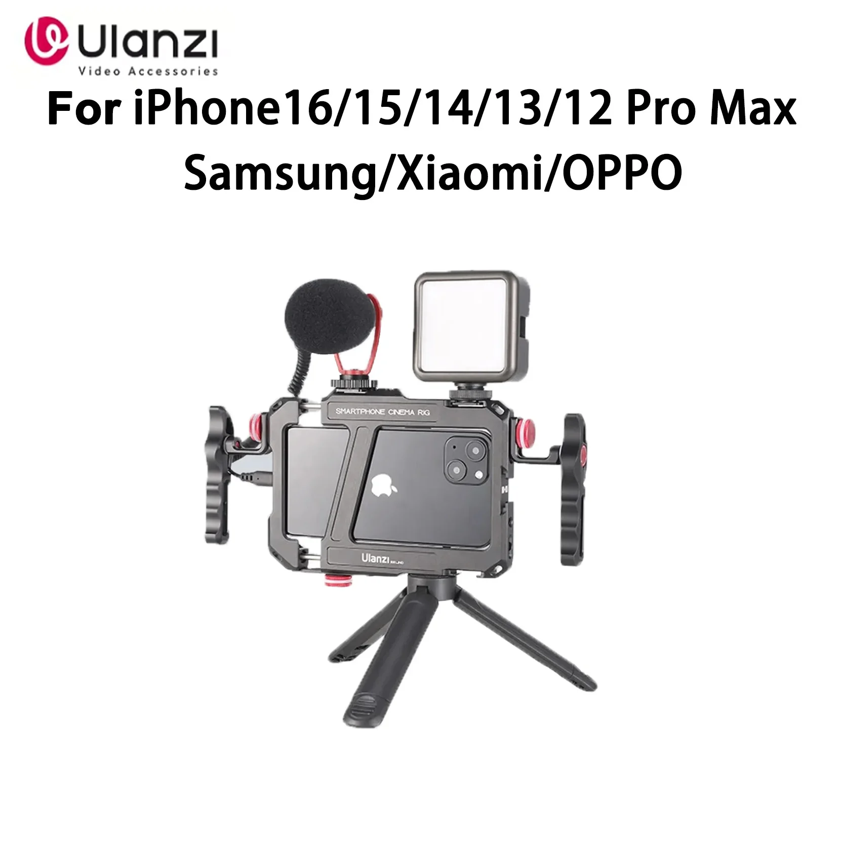 

Original Ulanzi Lino Mobile Phone Cage With Side Handle Drill Adap Fit For iPhone16-12 Pro Max Samsung Xiaomi OPPO