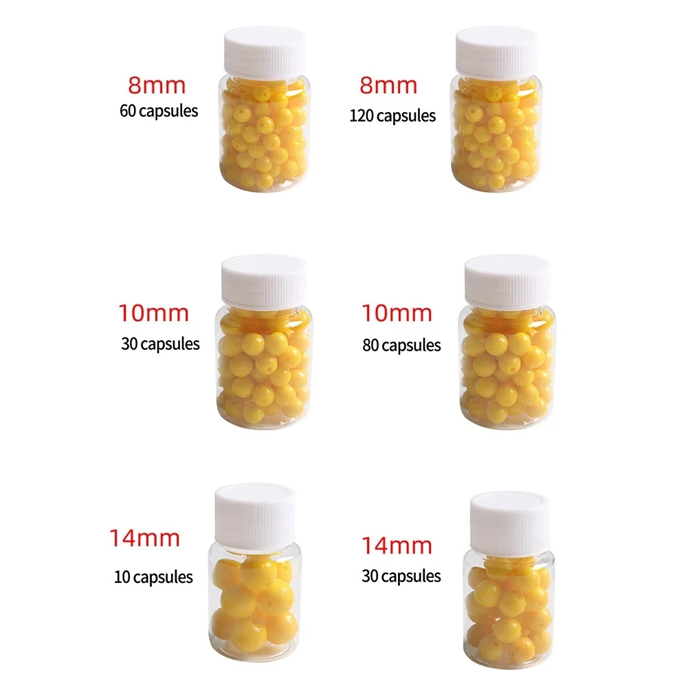 1 Bottle 8-14mm Floating Ball Bait Corn Flavor Fishing Float Beads Silicone Soft Baits Vial/ Large Silica Gel Fishing Lure Iscas