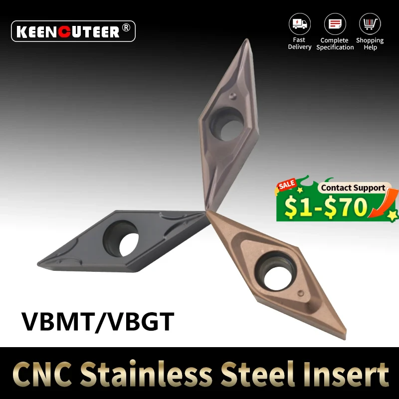 

External Turning Tool Blade VBMT11 VBMT16 VBGT11 VBGT16 YZ15TF YZ735 Carbide Insert for SVJBR/L Stainless Steel Cutter CNC Lathe
