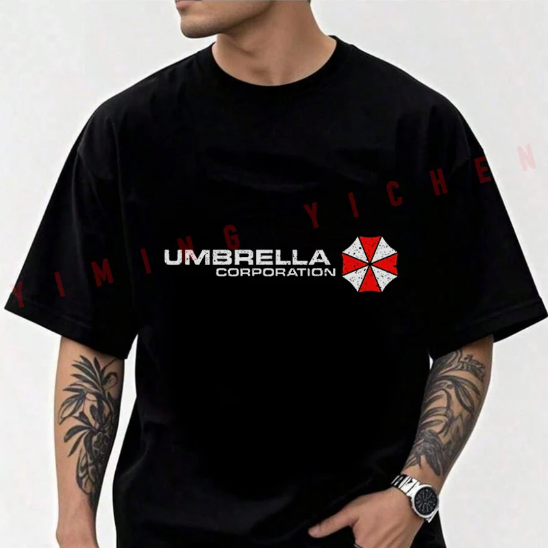 

Funny Umbrella Corporation Graphic Motorcycle T-Shirt Men Cotton O-neck Short Sleeve TShirt Fashion Tops Tee