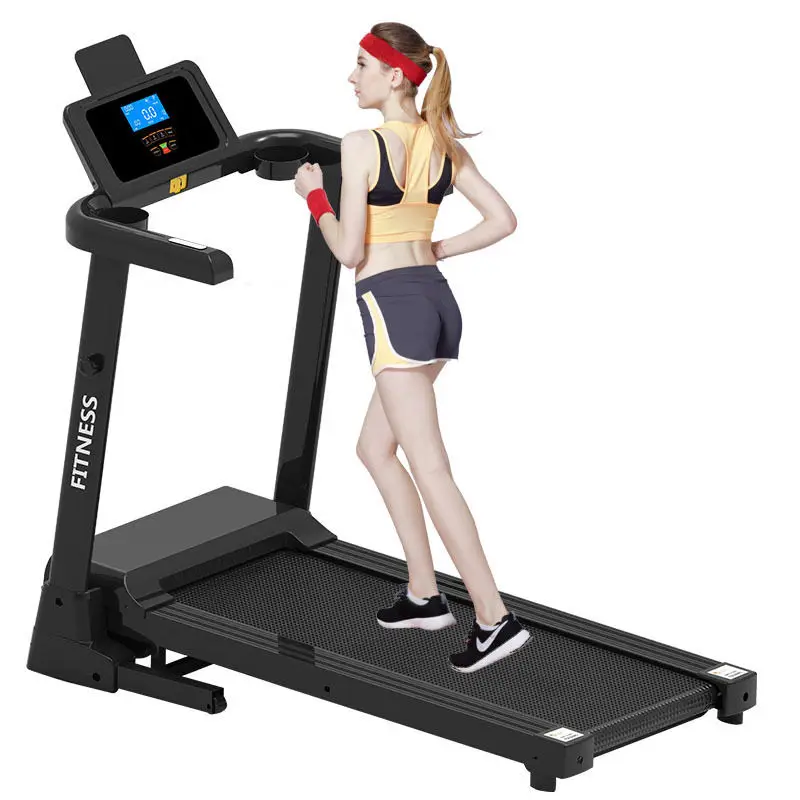 Gym Fitness Foldable Electric Treadmill Plastic Frame Quiet Operation Commercial Home Use LED Screen for Walking