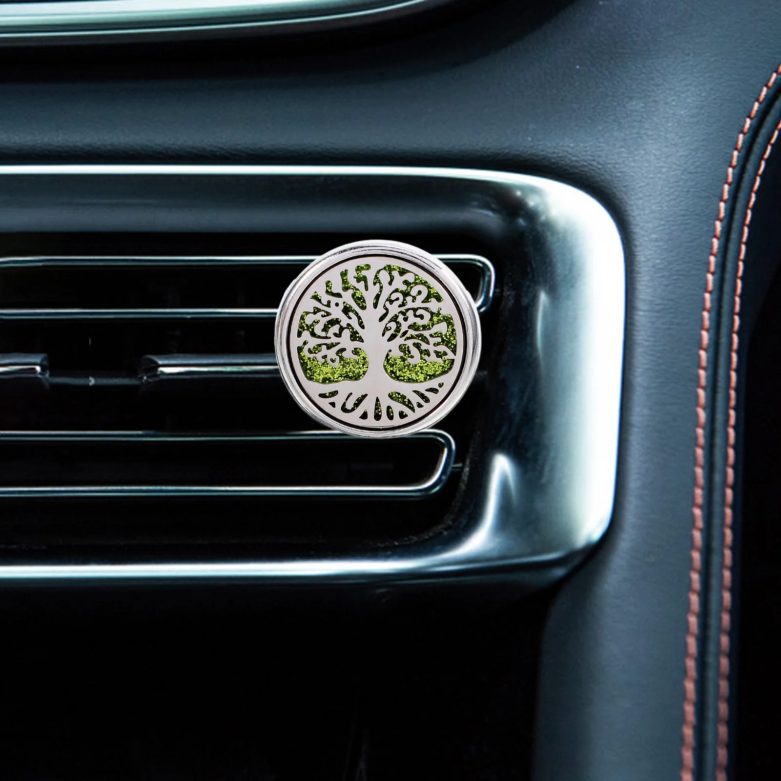 

1pcs Stainless Steel Clip Air Freshener With 10 Aromatous Cotton Slices Durable Vent Diffuser For Car Office Home Bathroom Car