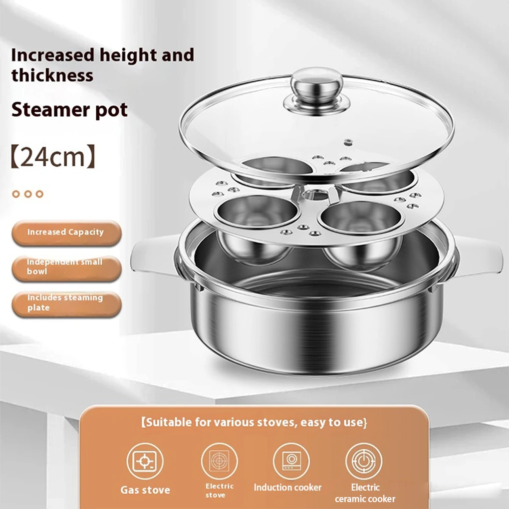 

2025 New Nonstick Egg Poacher Poached Maker With Handle For Cooking Nonstick Multipurpose Cooker Pot