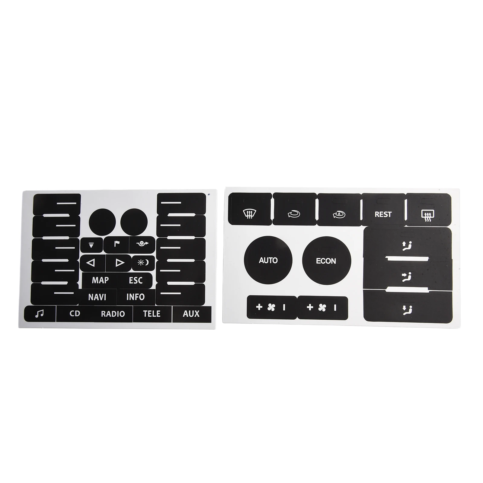 Picture 5: Button Repair Decal Sticker Set for TOUAREG 2004 2009 Radio Navigation Panel Overlay for Push Button Restoration