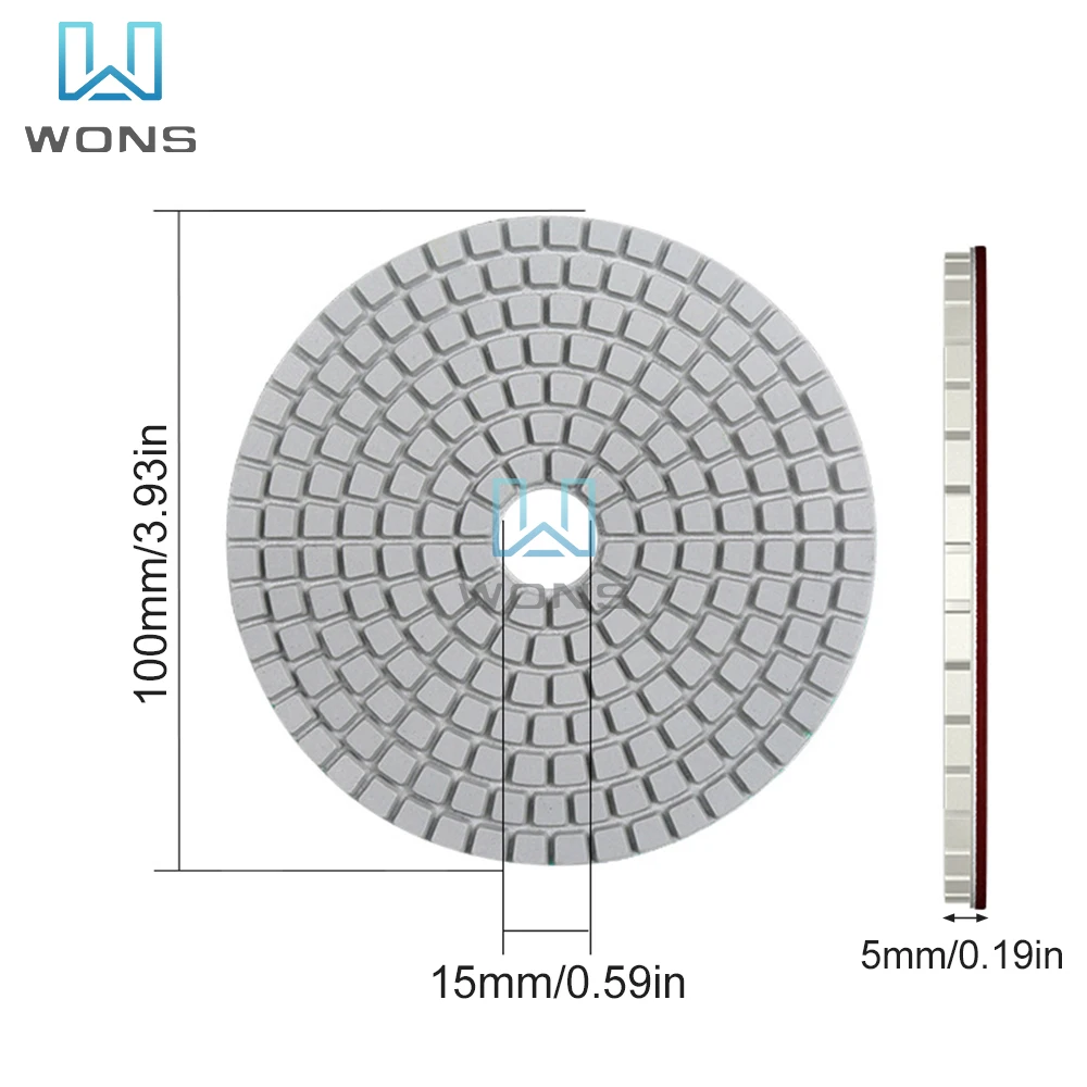 8 pezzi kit tamponi per lucidatura diamantati ruota per lucidatura M14 da 4 pollici per set di dischi abrasivi per utensili per lucidatura in marmo,