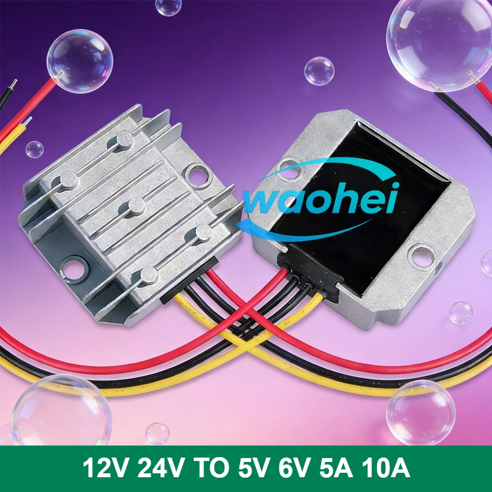12V 24V to 5V 6V 3A 5A 10A Step Down DC DC Converter Stabilizer 12 Volt to 5Volt 50W Buck Voltage Regulator Power Supply for Car