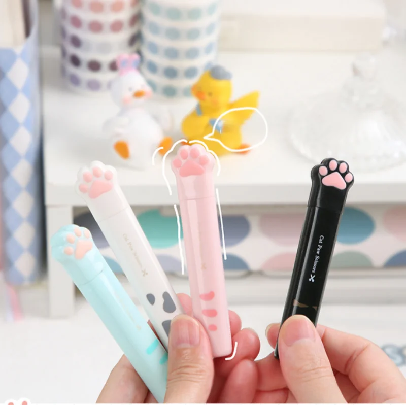 Multi-functional Scissors Tiny Scissor Kawaii Cat Claw Scissors Portable Cute Small Scissors Student Office Stationery