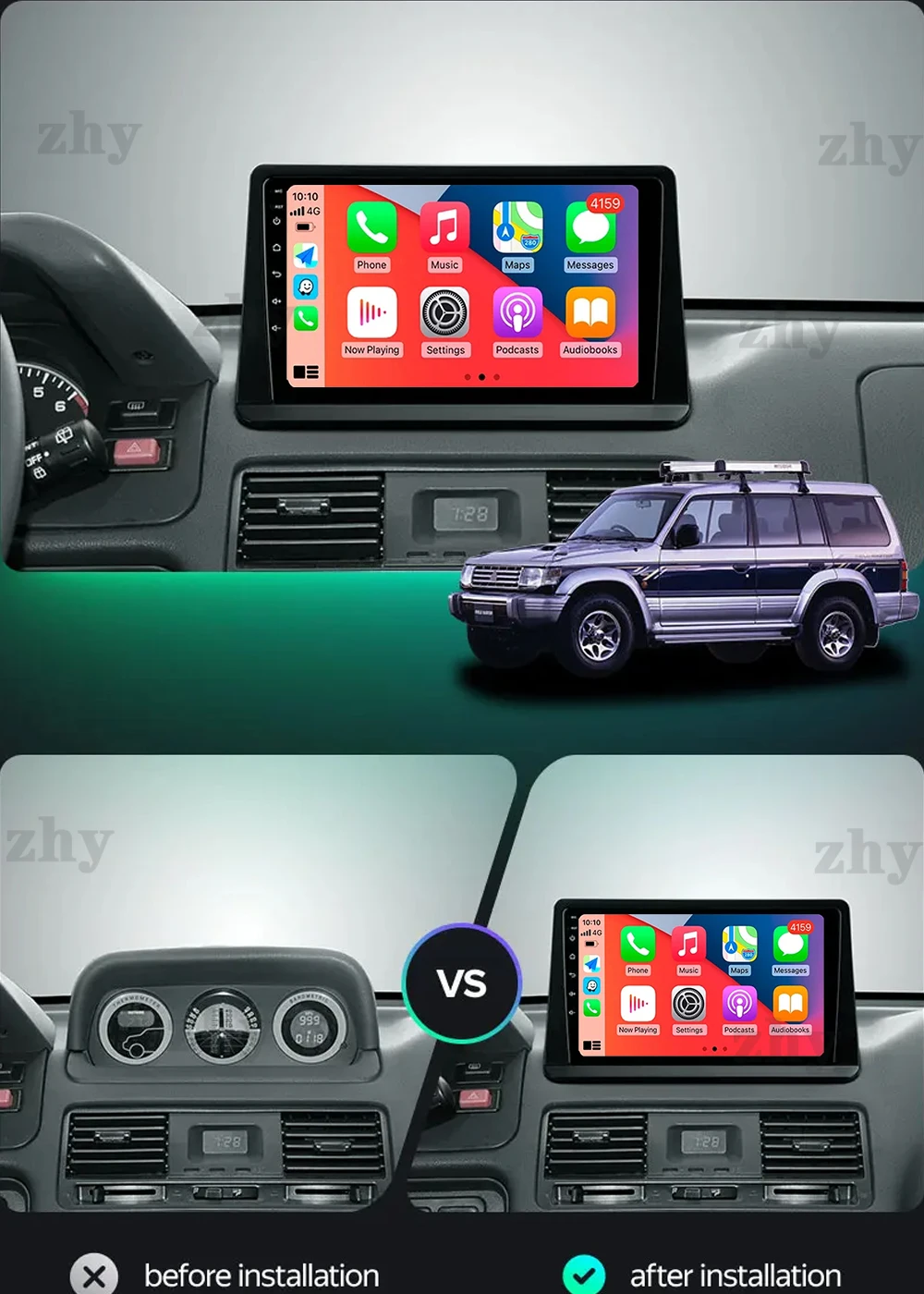 Android 15 Carplay Auto Voor Mitsubishi Pajero 2 V30 V40 V20 1991-2004 Autoradio Multimedia Video Player navigatie GPS WIFI 4G