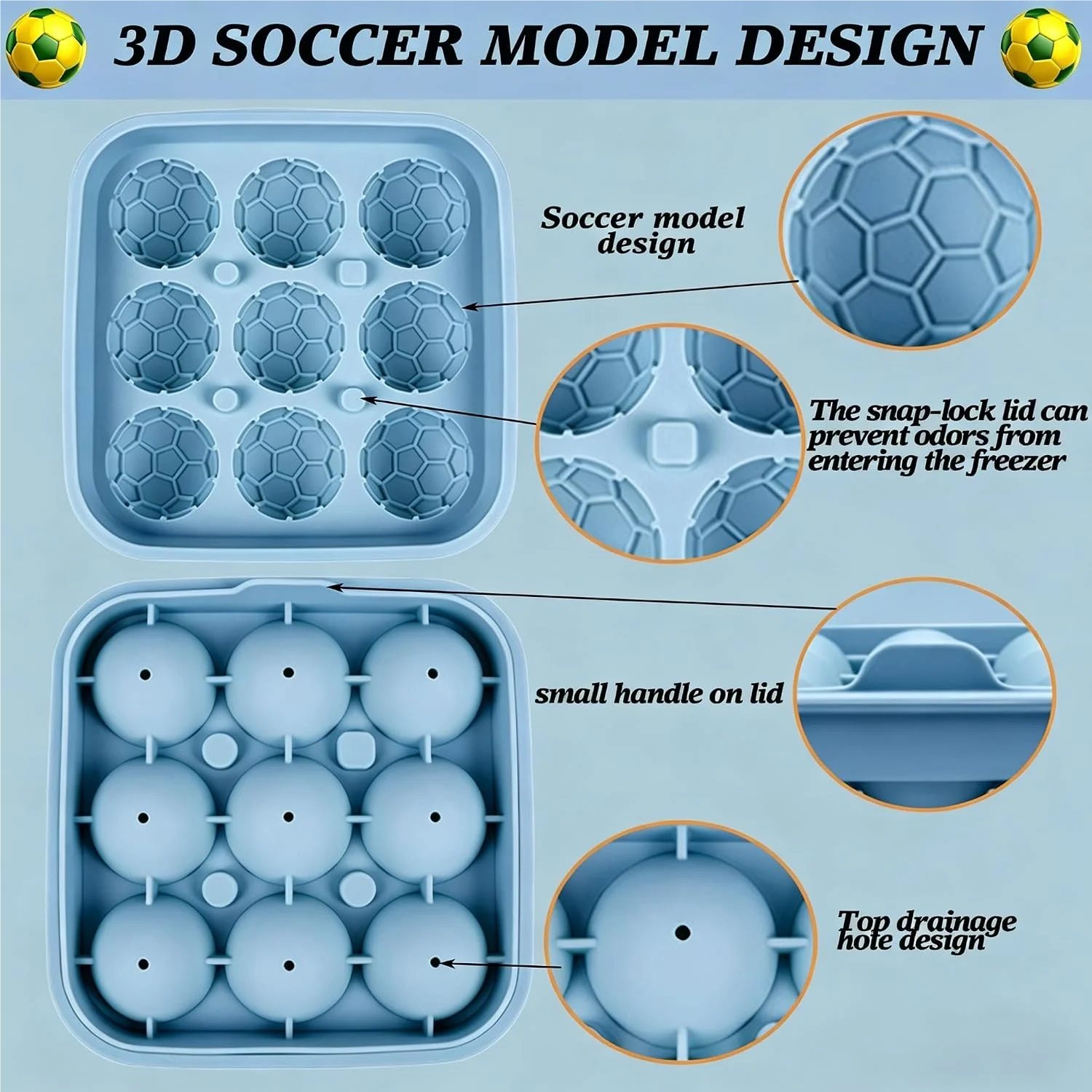 Soccer Ball Ice Cube Molds,9/4 - Party Games Gamecube 评论和价格