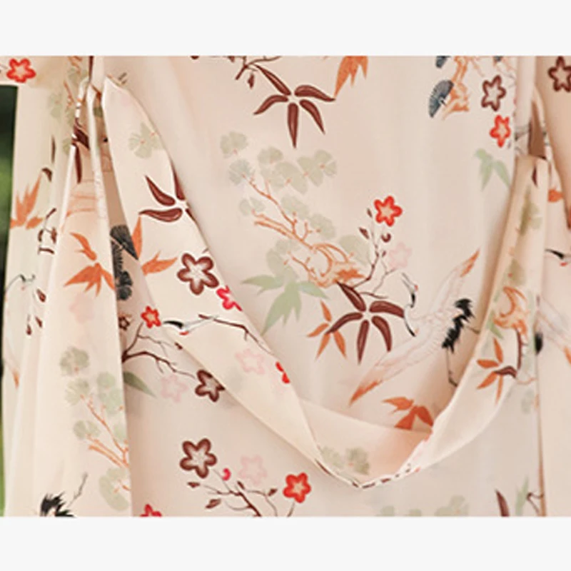 Winsleter-16MM 100% seda auténtica elegante conjunto de bata de noche, estampado Floral, bata de dormir Sexy para mujer, vestido con tirantes, otoño 2025 S5O865CC