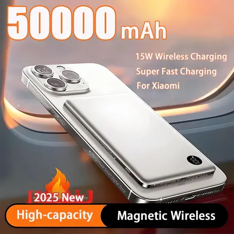 Per Xiaomi 50000mAh Caricatore rapido wireless magnetico Power Bank per batteria ausiliaria portatile Magsafe per Huawei Samsung Nuovo