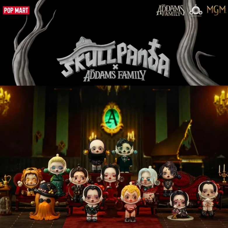 POP MART SKULLPANDA Addams Family Series Blind Box Mystery Box Guess Bag Toys Doll Cute Anime Figure Desktop Ornaments