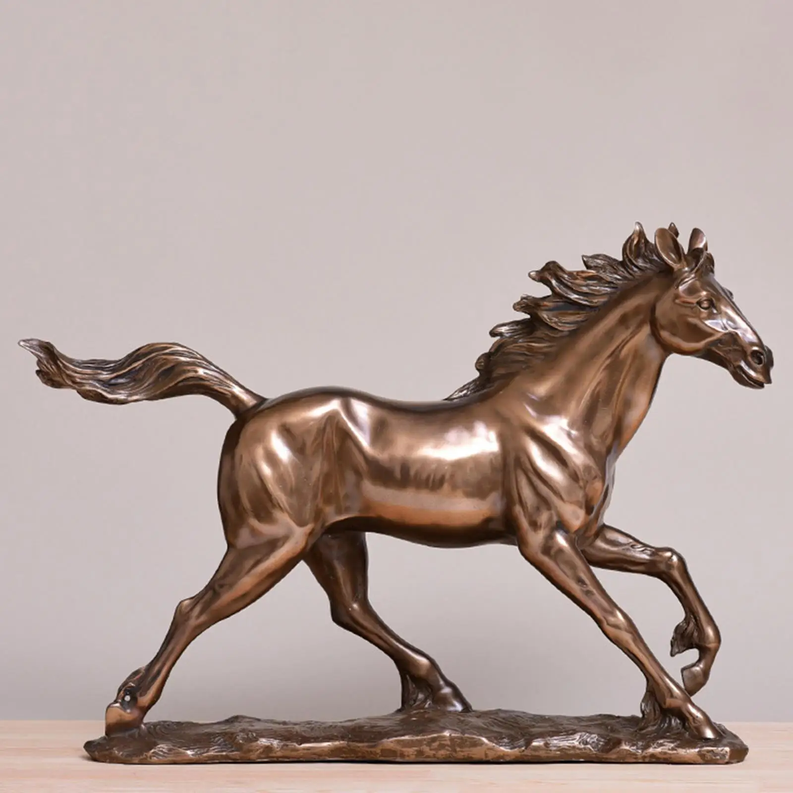 

Animal Sculpture Office Cabinet Resin Statue Figure Horse Figurine Desktop Figure for Bookshelf Business Bedroom Fireplace Party