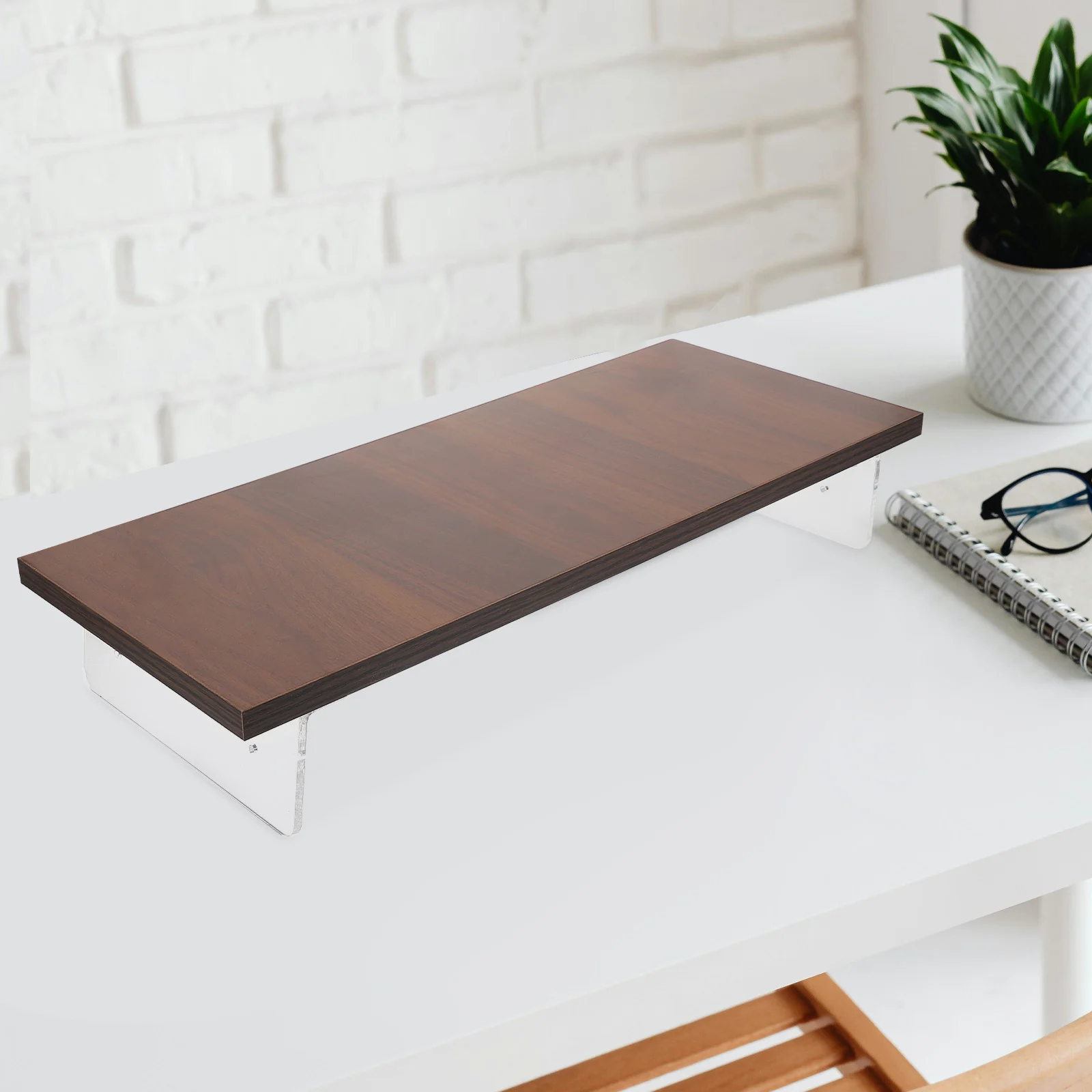 

White 50cm Computer Screen Riser Ergonomic Monitor St Desk ganizer Storage Shelf Acrylic Laptop Riser Stable Base