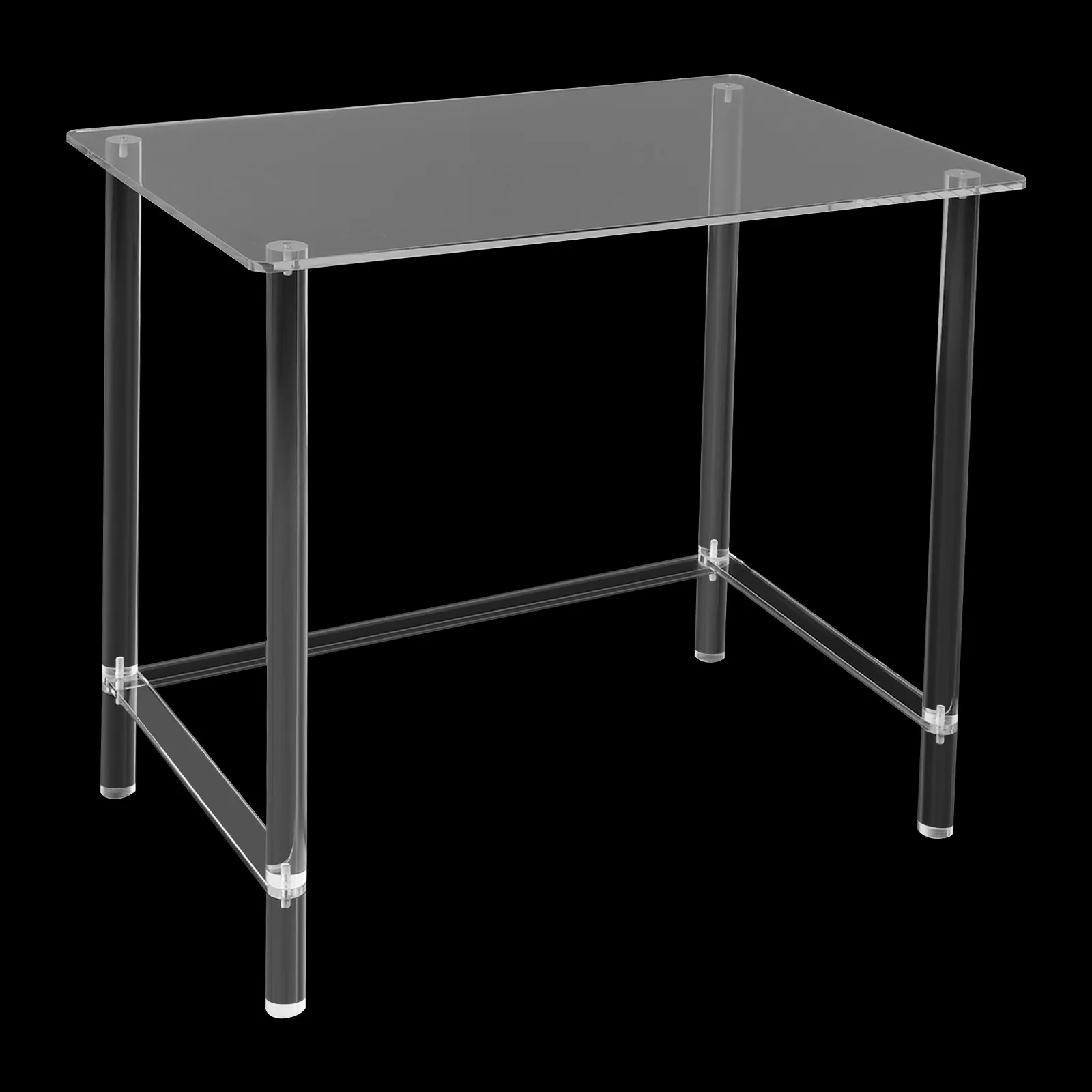 80x50x75cm Clear Acrylic Desk Fillet Modern Acrylic Computer Suitable For Small Spaces Desk Easy To Assemble