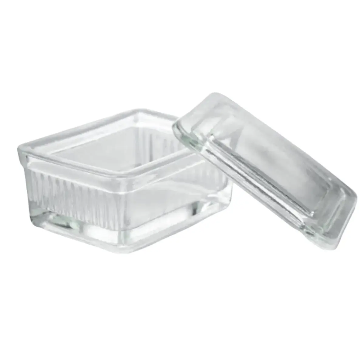 A72U Staining Cells Glass Dyeing Tank Rectangle Staining Tank for Up to 10 Microscope Slides Thick Walls with Cover